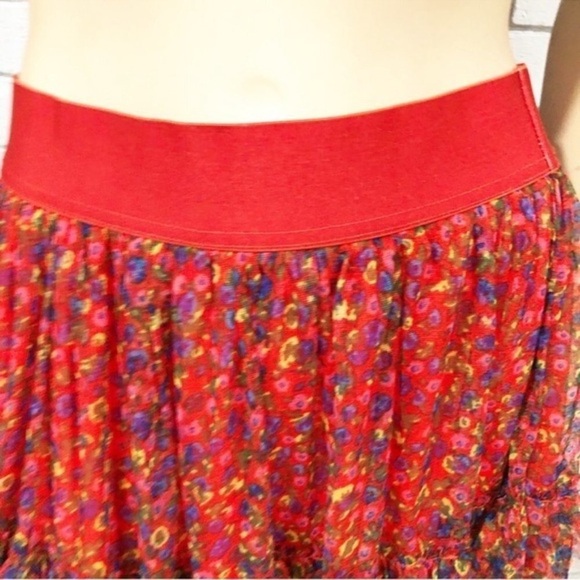 Boden Women’s Rocket Red Ruffle Tulle Midi Skirt -Size 14 - Picture 3 of 6